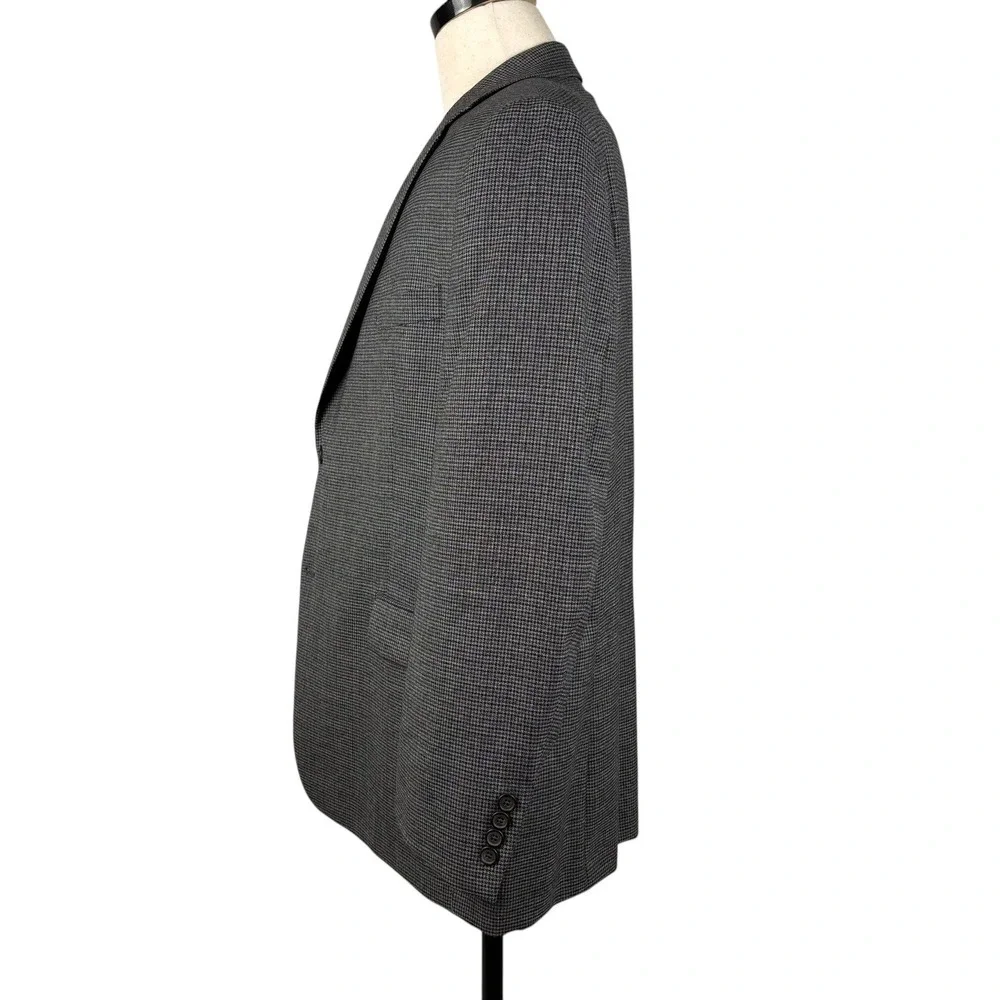 Lauren Ralph Lauren Wool Sport Coat Mens 44S Gray Houndstooth 2 Button Blazer